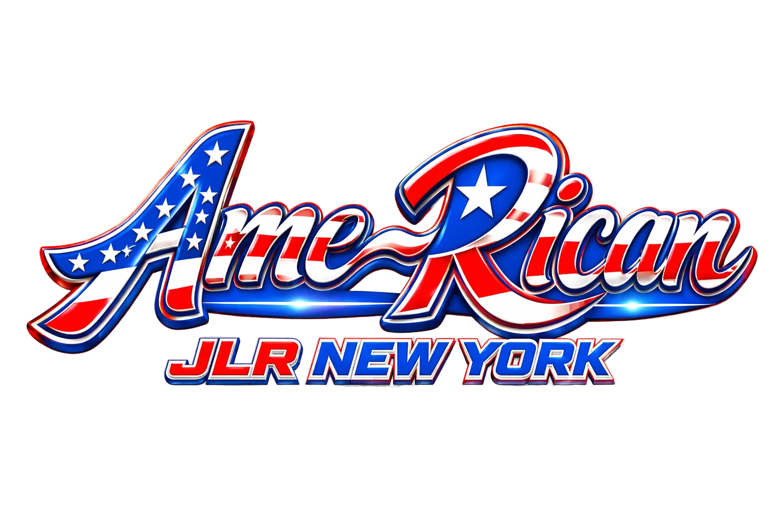 Logo with 'Ame Rican' and 'JLR New York' text in a colorful design on a white background