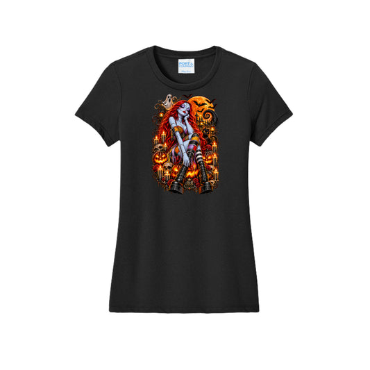 Halloween Jill Graphic Fitted T-Shirt