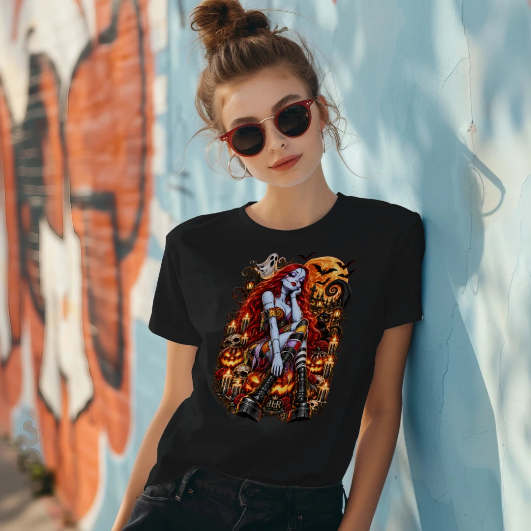 Halloween Jill Graphic Fitted T-Shirt
