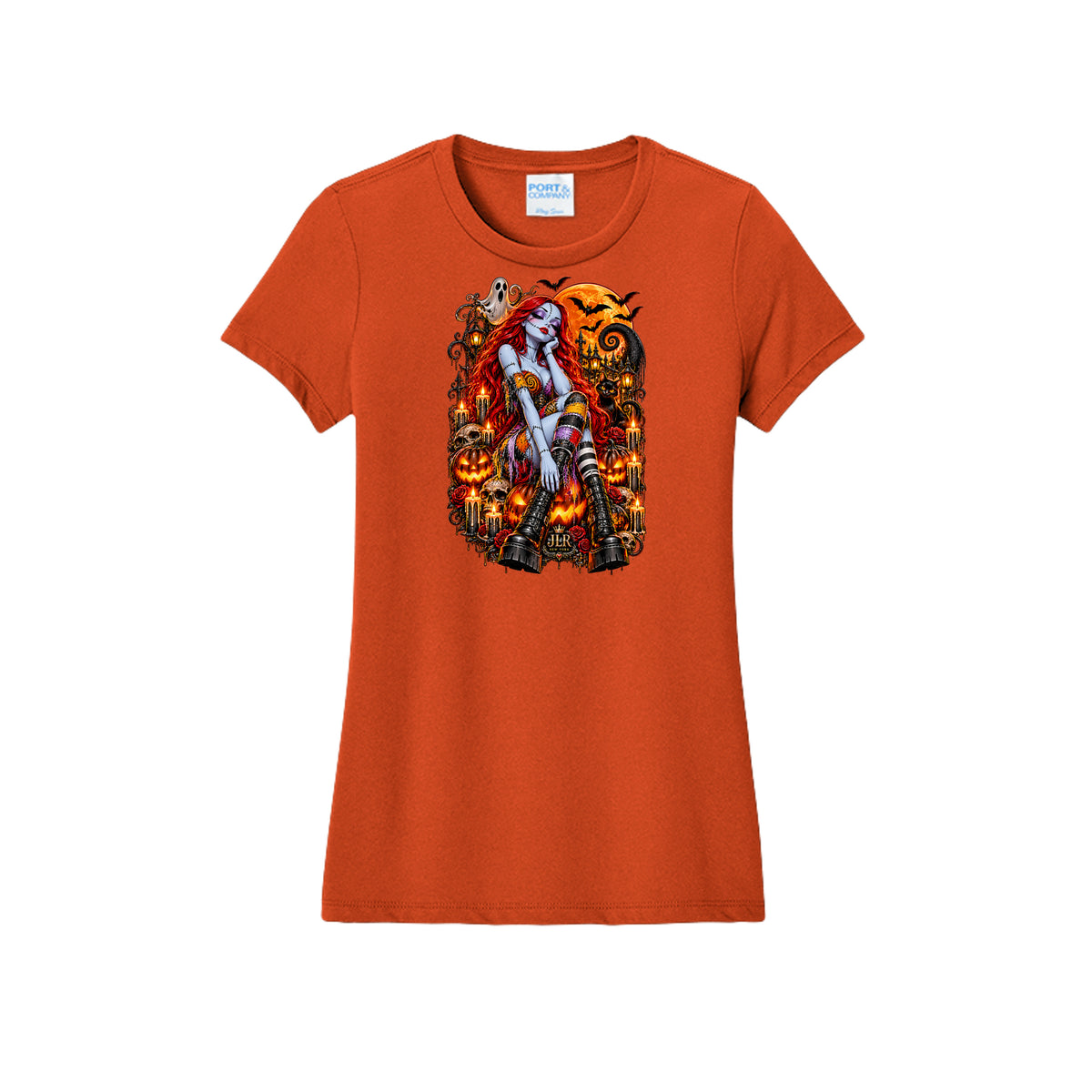 Halloween Jill Graphic Fitted T-Shirt