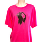 Magenta Pink t-shirt with black graphic design Queen Crown Bling